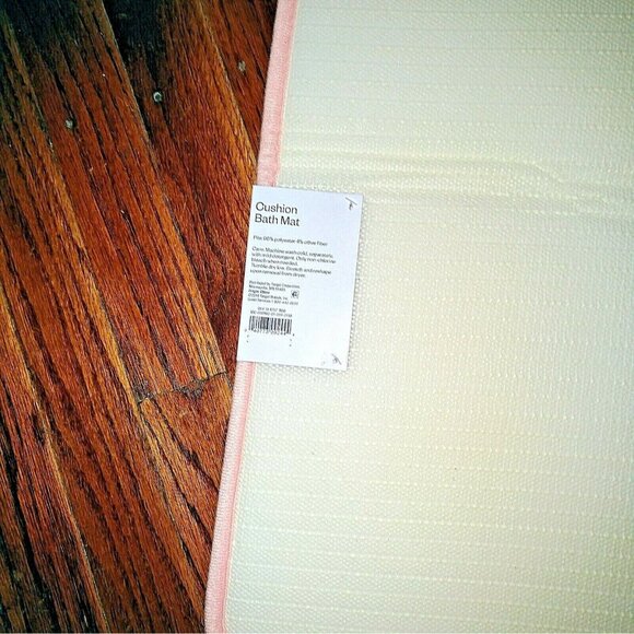 Room Essentials Cushion Bath Mat 17 x 23 Pink Rose Gold Foil Non Skid Ba… - Picture 5 of 6